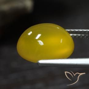 Ágata amarelo médio Natural 5.31ct, oval, Translúcido