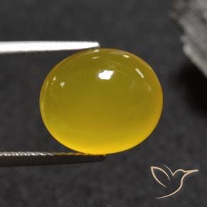 Ágata amarelo médio Natural 5.84ct, oval, Translúcido
