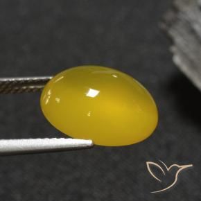 Ágata amarelo médio Natural 5.84ct, oval, Translúcido