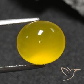 Ágata Mel amarelo Natural 5.12ct, oval, Translúcido