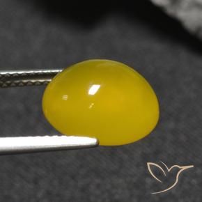 Ágata Mel amarelo Natural 5.12ct, oval, Translúcido