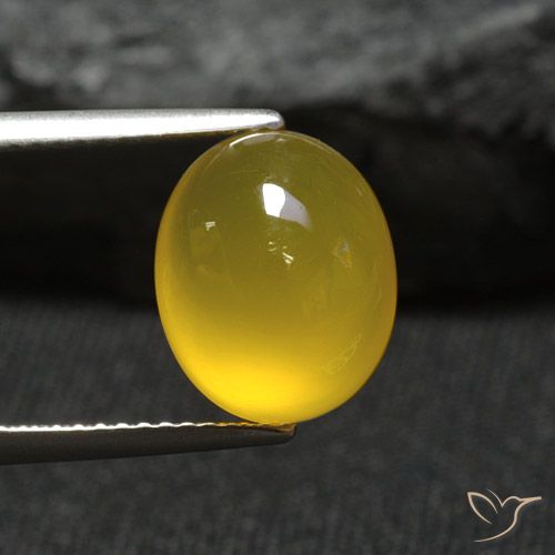 Ágata Amarelo escuro Natural 4.61ct, oval, Translúcido