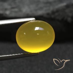 Ágata Amarelo escuro Natural 4.61ct, oval, Translúcido