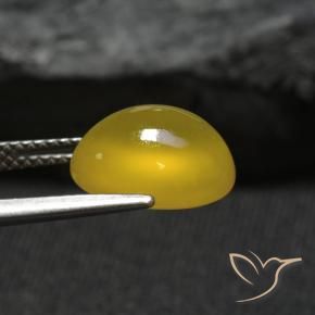 Ágata Amarelo escuro Natural 4.61ct, oval, Translúcido