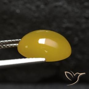 Ágata Mel amarelo Natural 5.56ct, oval, Translúcido