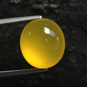 Ágata amarelo natural 6,03ct, corte oval, translúcido