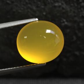 Ágata amarelo natural 6,03ct, corte oval, translúcido