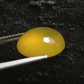Ágata amarelo natural 6,03ct, corte oval, translúcido