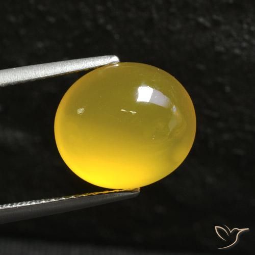 Ágata Mel amarelo Natural 5.38ct, oval, Translúcido