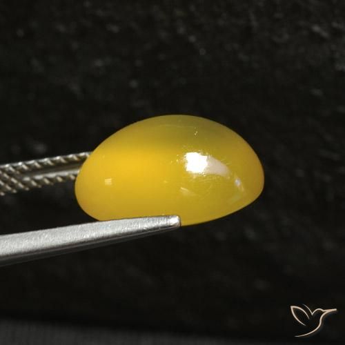 Ágata Mel amarelo Natural 5.38ct, oval, Translúcido
