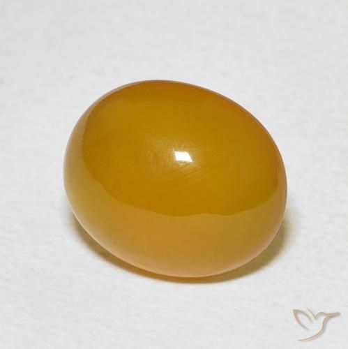 Ágata Amarelo claro mel Natural 5.36ct, oval, Translúcido