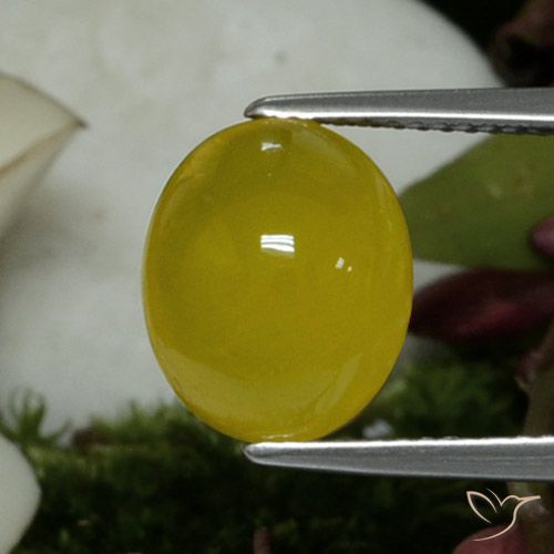 4.19ct Natural amarelo médio Ágata, oval, Translúcido