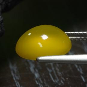 Ágata amarelo natural 4,16ct, corte oval, translúcido