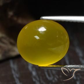 Ágata Amarelo escuro Natural 4.55ct, oval, Translúcido