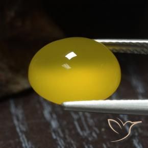 Ágata Amarelo escuro Natural 4.55ct, oval, Translúcido