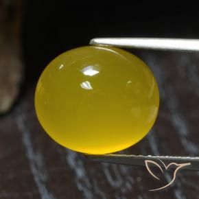 Ágata Mel amarelo Natural 5.94ct, oval, Translúcido
