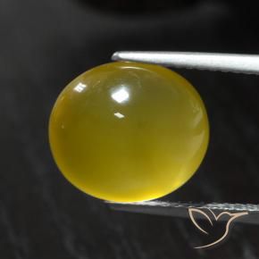 Ágata amarelo médio Natural 5.31ct, oval, Translúcido
