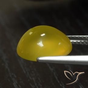 Ágata amarelo médio Natural 5.31ct, oval, Translúcido