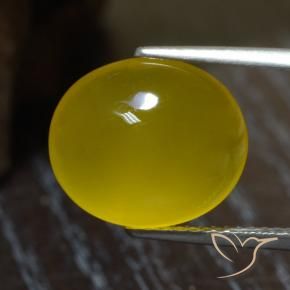 Ágata amarelo médio Natural 5.41ct, oval, Translúcido