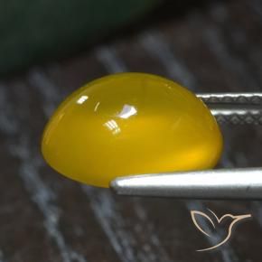 Ágata Mel amarelo Natural 3.72ct, oval, Translúcido