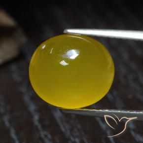 Ágata amarelo natural 4,70ct, corte oval, translúcido
