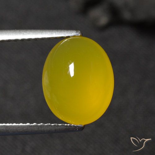 Ágata Mel amarelo Natural 3.41ct, oval, Translúcido