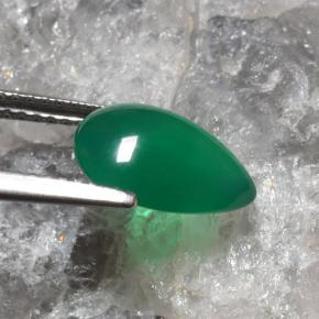 Ágata Verde médio Natural 2.08ct, Formato de pêra, Translúcido