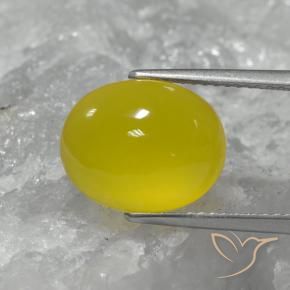 Ágata Amarelo claro médio Natural 4.68ct, oval, Translúcido