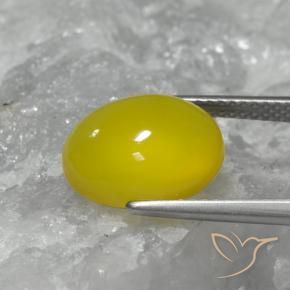 Ágata Amarelo claro médio Natural 4.68ct, oval, Translúcido