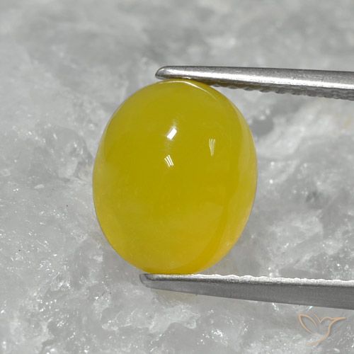 3.62ct Natural Mel amarelo Ágata, oval, Translúcido