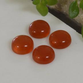 Pedras preciosas de ágata laranja natural de 1,88 ct, corte redondo, translúcido