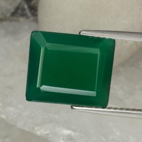 Ágata verde natural 5,13ct, corte esmeralda, translúcido
