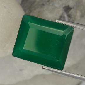 Ágata verde natural 5,57ct, corte esmeralda, translúcido