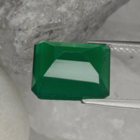 Ágata verde quente Natural 4.99ct, Corte Esmeralda, Translúcido