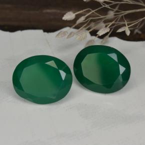 Pedras preciosas de ágata verde natural de 6,74 ct, corte oval, translúcido