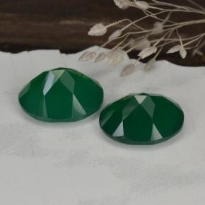 Pedras preciosas de ágata verde natural de 6,74 ct, corte oval, translúcido