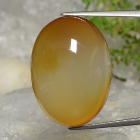 Ágata dourado natural 38,01ct, corte oval, translúcido
