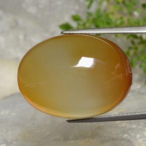 Ágata dourado natural 38,01ct, corte oval, translúcido