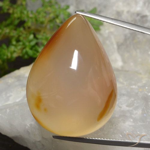 Ágata multicolorido natural 87,30ct, formato de pêra, translúcido