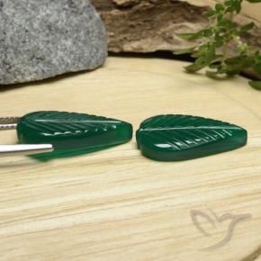 Pedras preciosas de Ágata Verde escuro médio natural de 10.48 ct, Chique, Translúcido