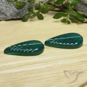 Pedras preciosas de Ágata Verde escuro médio natural de 8.25 ct, Chique, Translúcido
