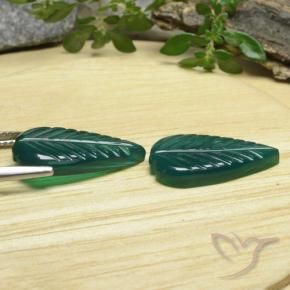 Pedras preciosas de Ágata Verde escuro médio natural de 8.25 ct, Chique, Translúcido