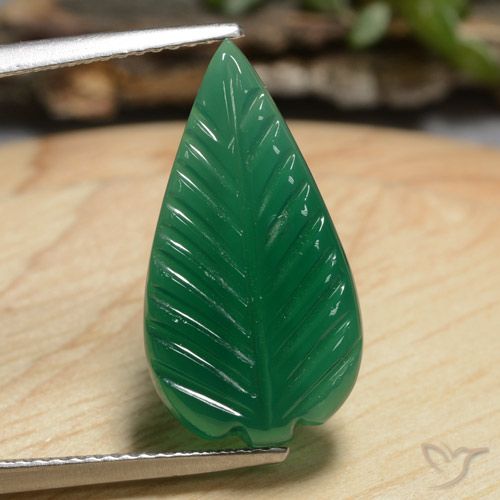 Ágata Verde médio Natural 5.19ct, Chique, Translúcido