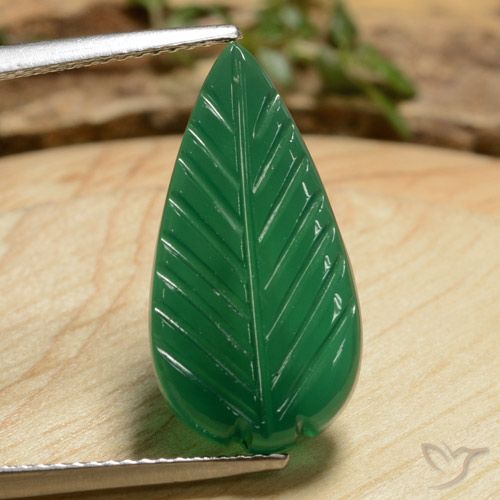 Ágata Verde médio Natural 5.78ct, Chique, Translúcido