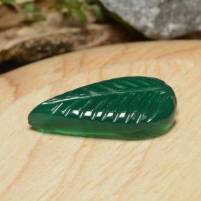 Ágata verde natural 6,14ct, forma extravagante, translúcido