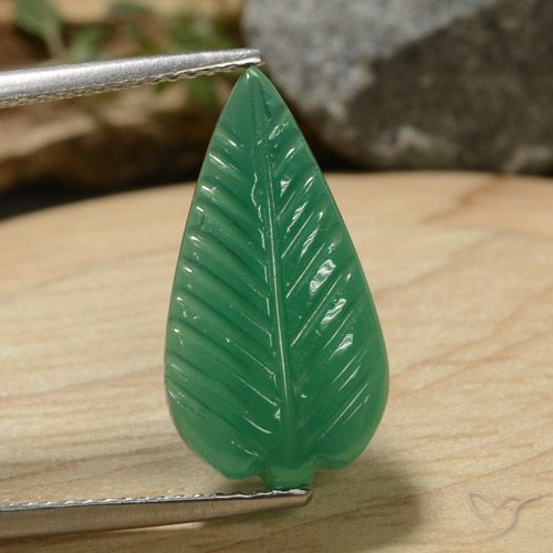 Ágata trevo verde Natural 5.30ct, Chique, Translúcido