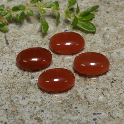 Pedras preciosas de ágata vermelho natural de 2,69 ct, corte oval, translúcido