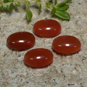 Pedras preciosas de ágata vermelho natural de 2,69 ct, corte oval, translúcido