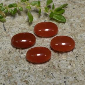 Pedras preciosas de ágata vermelho natural de 2,69 ct, corte oval, translúcido