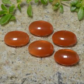 Pedras preciosas de ágata laranja natural de 3,21 ct, corte oval, translúcido